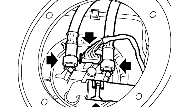 Pump - renew (2000my on) – Remove 4 bolts securing fuel pump access cover to body and remove cover.