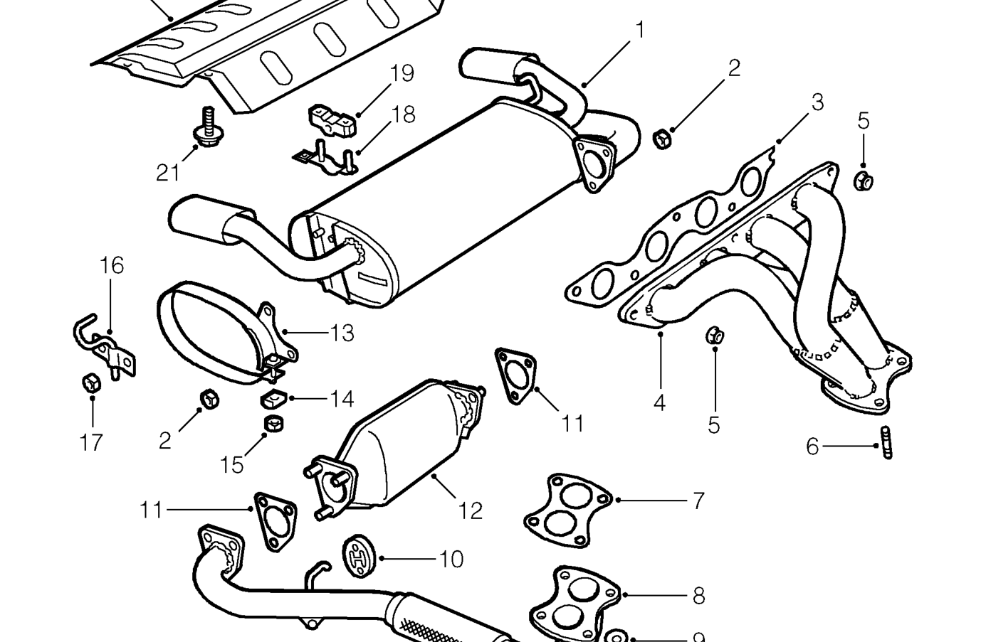 Exhaust pipe - up to 2001 my