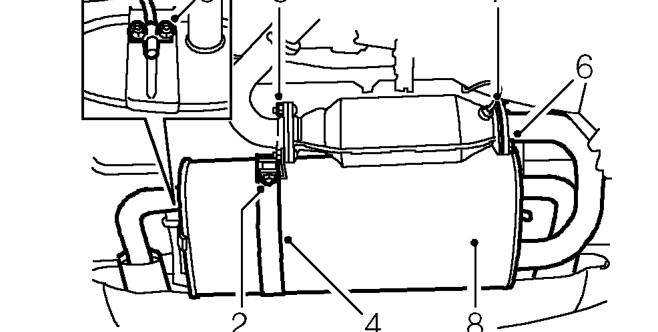 Silencer – Raise rear of vehicle.