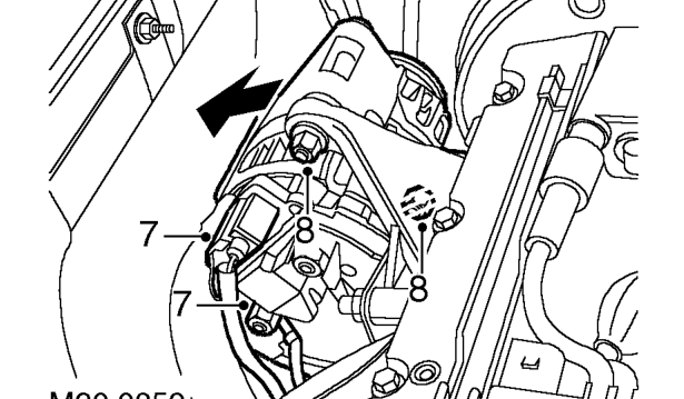 Gasket - exhaust manifold - mpi mems 3 (2000my on) – Release tension on alternator drive belt tensioner and remove drive belt.