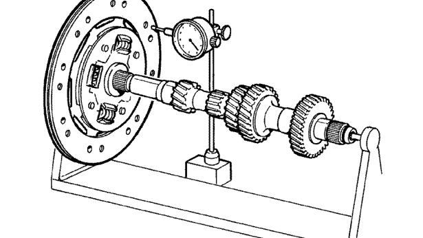 Clutch plate and release bearing – Measure rivet depth at point ’B’, renew plate if less than service limit: Rivet depth - NE