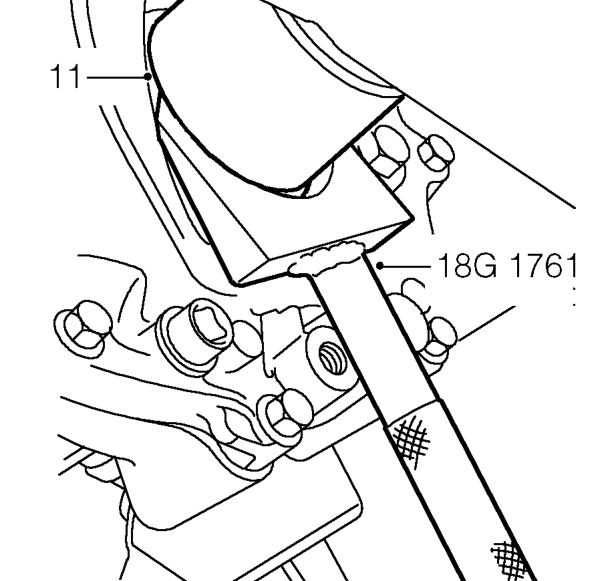 Break taper joint using tool 18G 1584 and release track control arm.