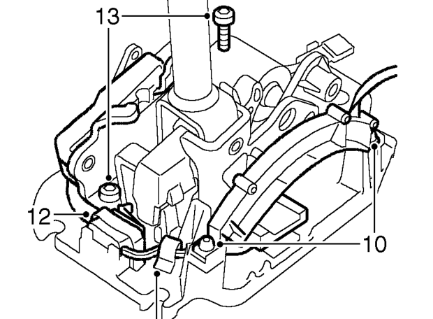 Remove 3 nuts and bolts securing gear lever to support bracket and remove lever.