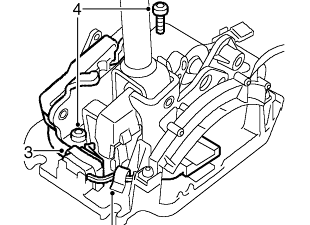 Microswitch - manual/sport and +/- switch – Remove gear lever assembly. See this section.