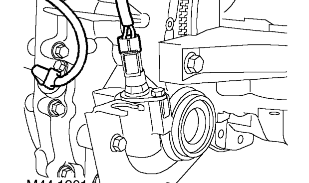 Remove 2 bolts securing rear flywheel cover to gearbox and remove cover.
