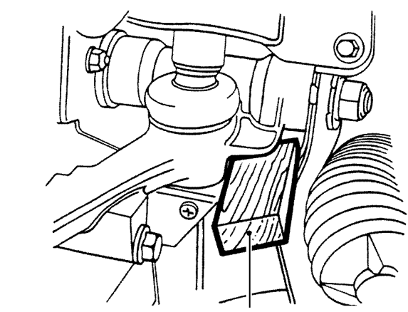 Drive shaft – Place a jack under lower suspension arm and raise hub.