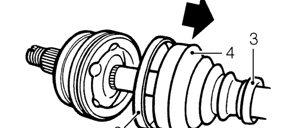 Drive shaft outer joint – Place drive shaft in a vice.