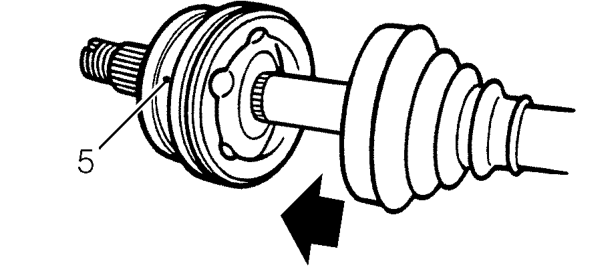 Drive shaft outer joint – Slide gaiter along shaft to gain access to outer joint.