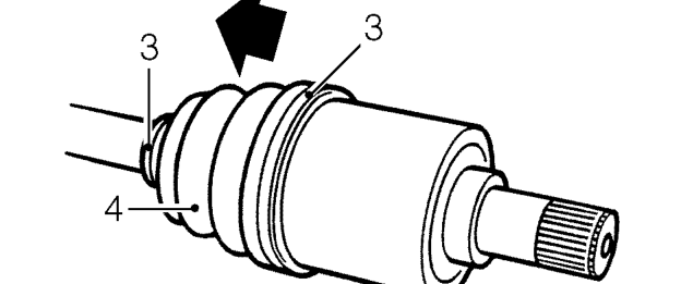 Drive shaft inner gaiter – Slide outer gaiter off shaft.