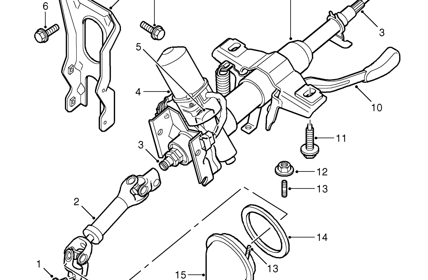Steering column - with epas2 system (from 2000my)