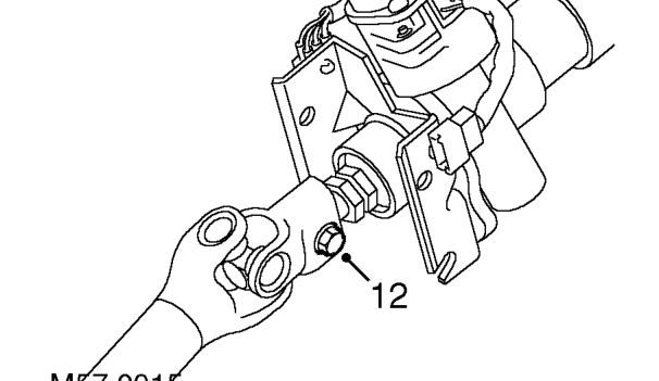 Release column assembly from steering rack pinion and remove from vehicle.