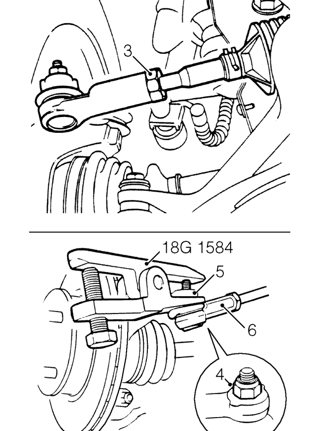 Track-rod end – Remove road wheel(s).