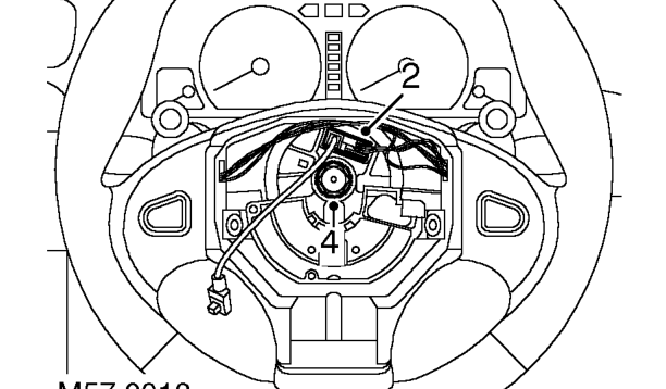 Steering wheel - 2000my on – Remove driver’s airbag. See RESTRAINT SYSTEMS, Repairs.