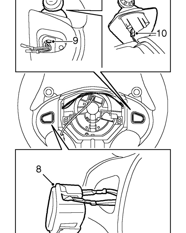 Steering wheel - 2000my on – Attach tape across edge of rotary coupler to retain correct setting and to prevent rotatio