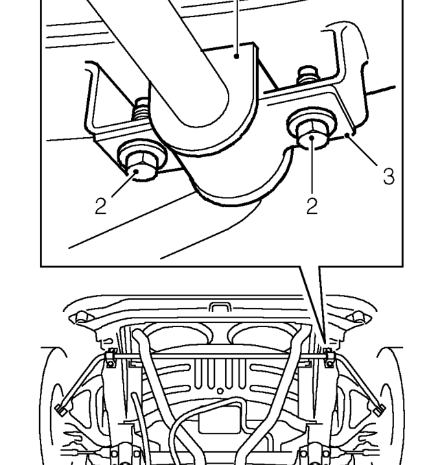 Front anti-roll bar bushes – Raise front of vehicle.