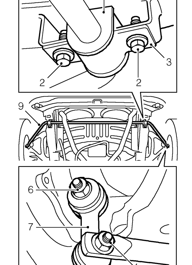 Front anti-roll bar – Raise front of vehicle.