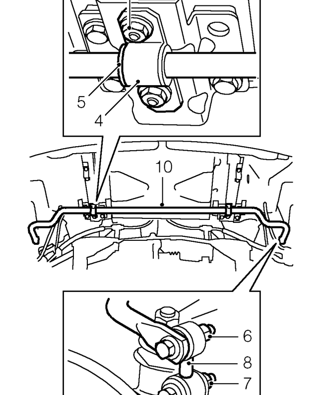 Rear anti-roll bar – Remove road wheel(s).