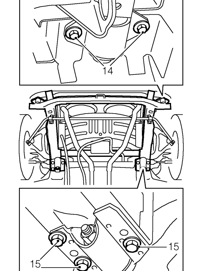Support rear of front subframe on a jack.