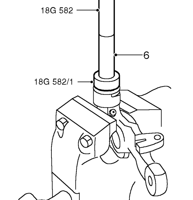 Upper arm bearings - front – Remove needle roller bearings using tool 18G 581 .
