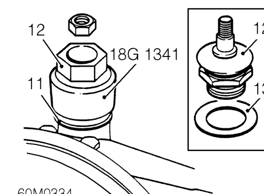Release taper joint from upper arm using tool 18G 1584.
