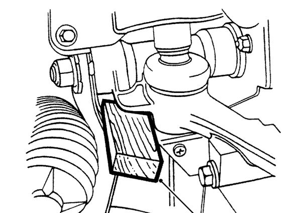 Front hub bearings – Place jack under hub and raise hub.