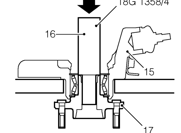 Rear hub bearings – Remove rear hub assembly from drive shaft.