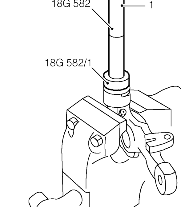 Upper arm bearings - rear – Remove needle roller bearings using tool 18G 581 .