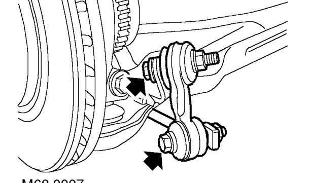 Slowly raise vehicle away from subframe.