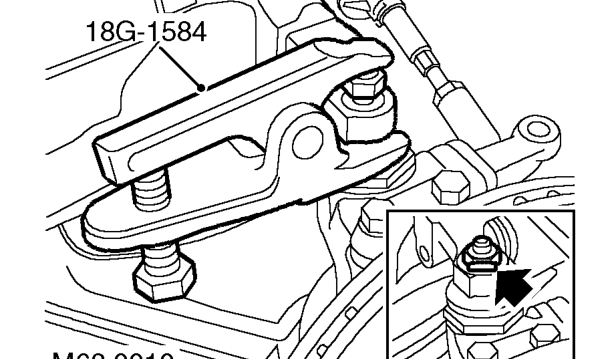 Remove nuts securing track rod ends to hubs and release tapers using 18G-1584 .