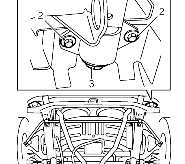 Front subframe - front mounting – Raise front of vehicle.