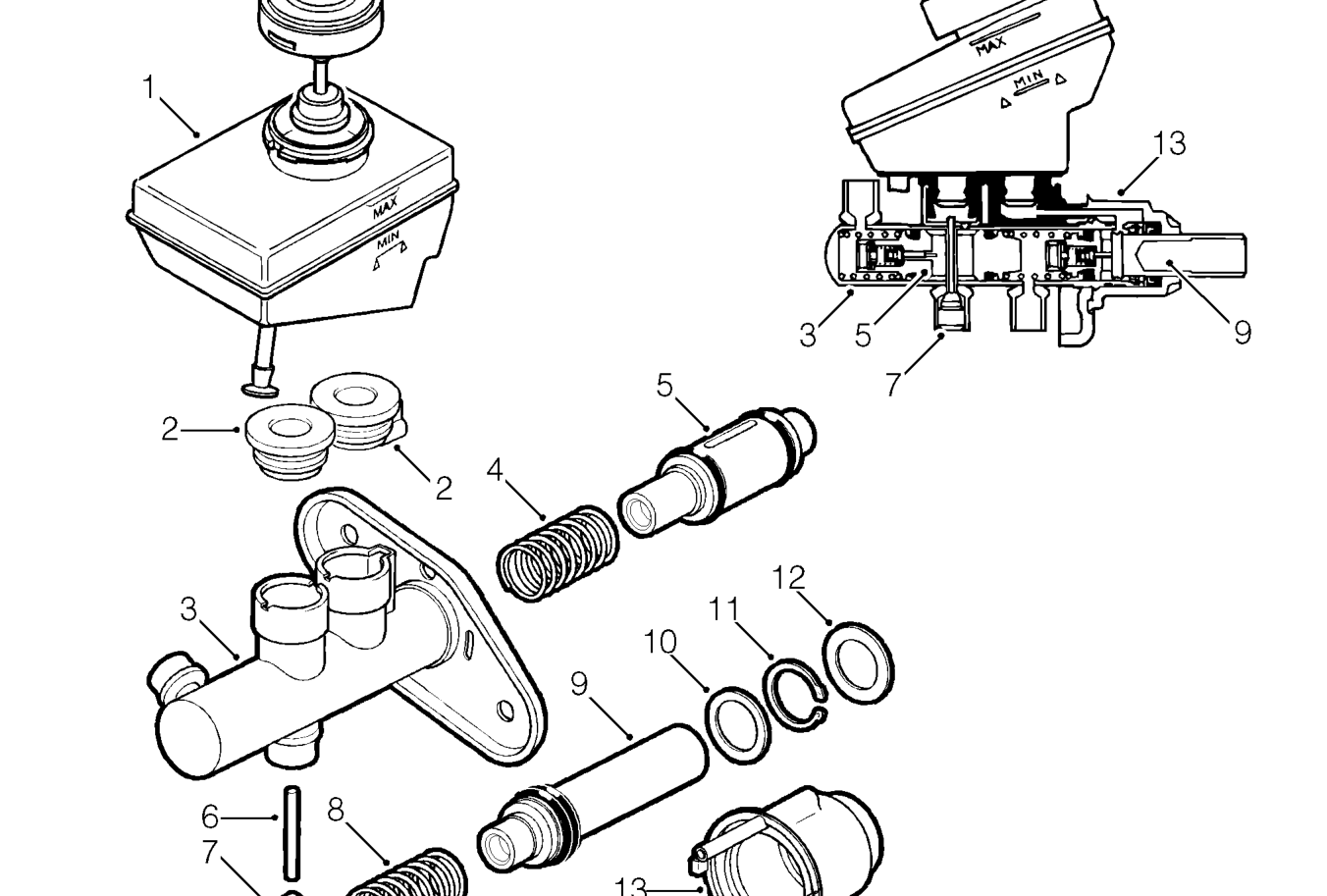 Master cylinder components