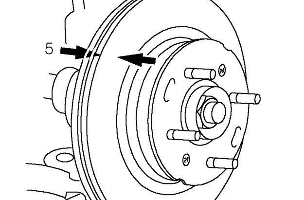 Front brake disc - check – Release caliper from disc. Tie caliper clear of brake disc, ensuring that weight of calipe