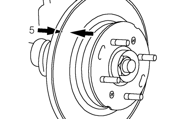 Rear brake disc - check – Release caliper from disc. Tie caliper clear of brake disc, ensuring that weight of calipe