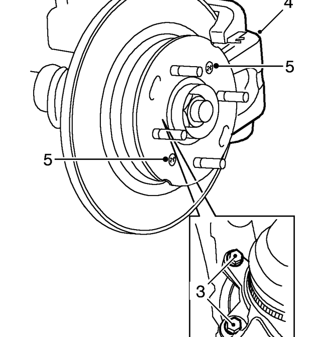 Rear brake disc – Remove road wheel(s).