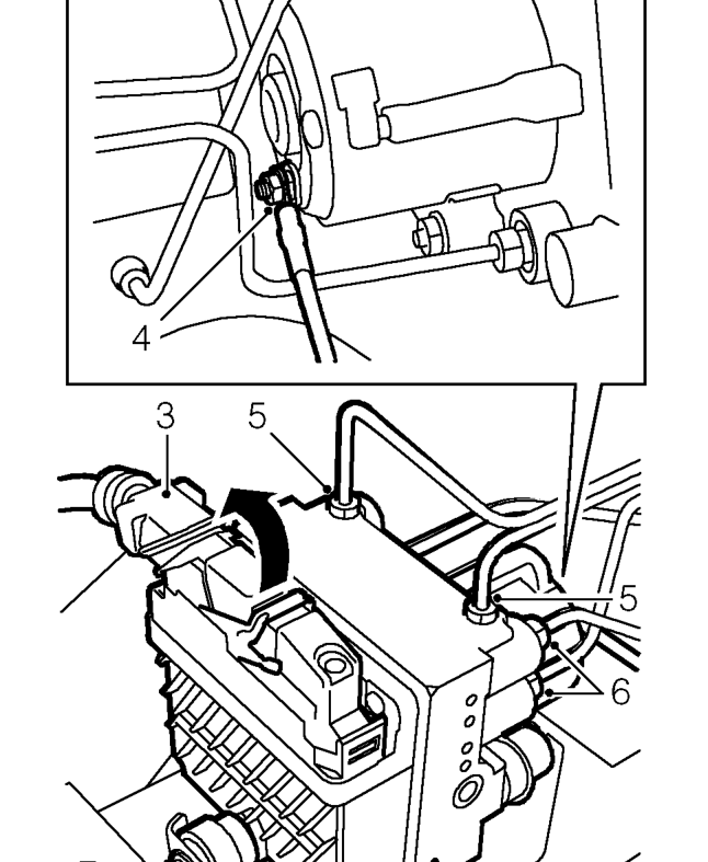 Abs hydraulic modulator - up to 2000my – Position cloth under modulator to absorb brake fluid.