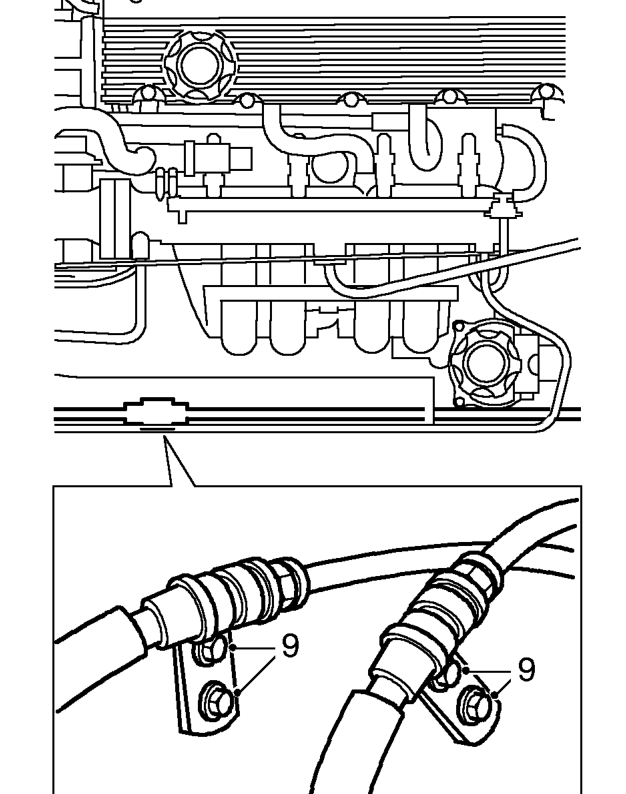 Release air intake duct from subframe clip and position duct aside.