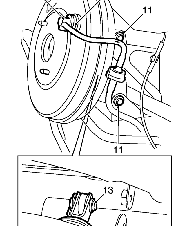 Brake servo – Tie master cylinder aside so that weight of master cylinder is supported.