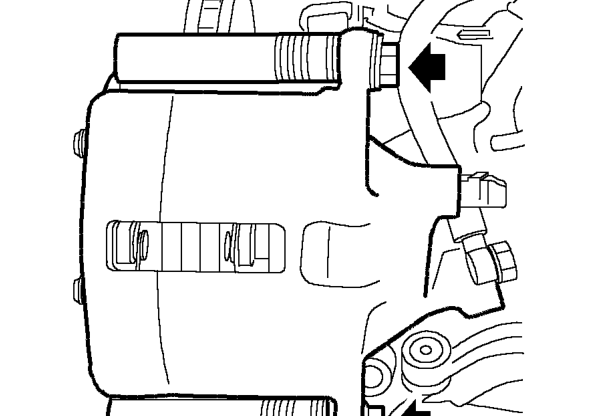 Brake caliper carrier - front – Remove road wheel(s).