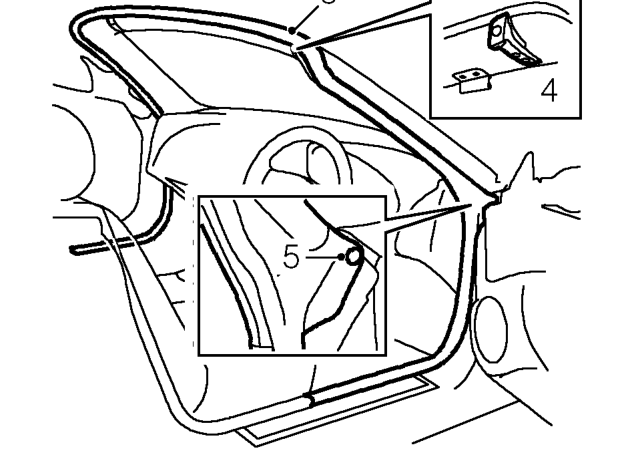 Door and header seal – Release catches and lower hood.