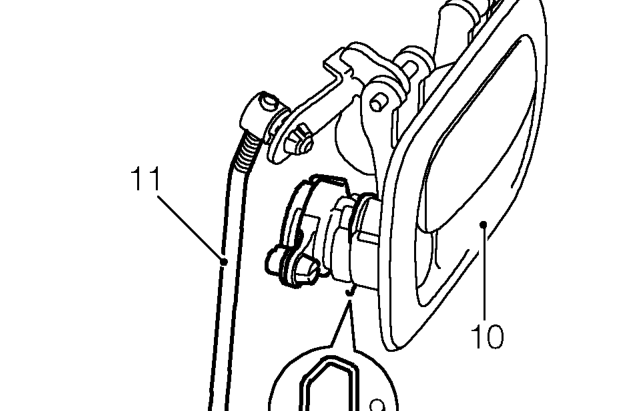Outside handle – Release 2 clips retaining handle to door and position handle.