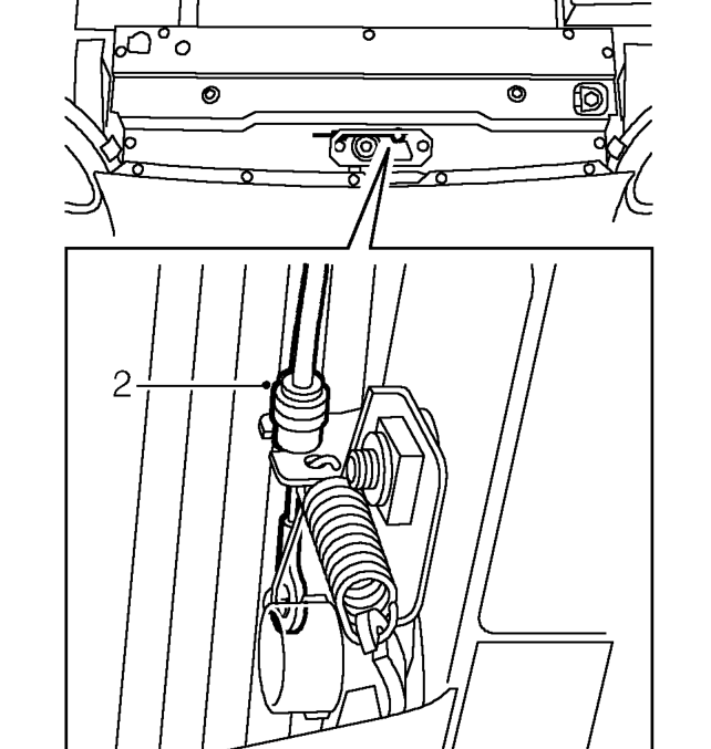 Bonnet release cable – Remove headlamp assembly. See ELECTRICAL, Repairs.