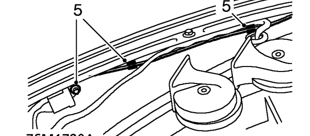 Bonnet release cable – Feed bonnet release cable through hole.