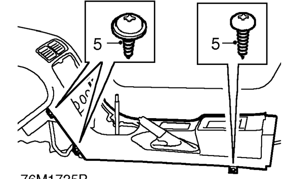 Front console – Remove both console closing panels. See this section.