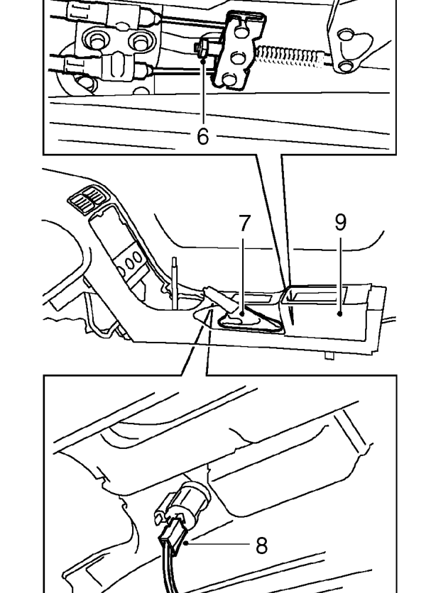 Front console – Remove 6 screws securing console to tunnel.