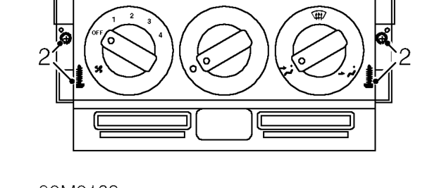 Heater fan switch – Remove front console. See BODY, Interior trim components.