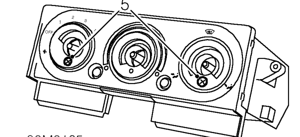 Heater fan switch – Remove 3 knobs from control assembly.