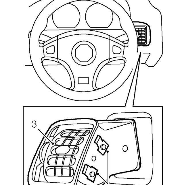Face level vent - rh – Turn clips securing fuse box cover1/4 turn and open cover.