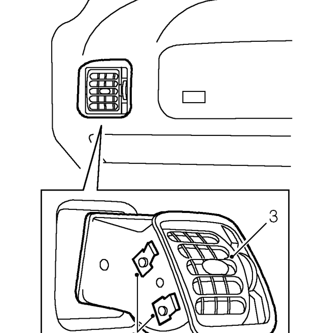 Face level vent - lh – Remove glovebox. See BODY, Interior trim components.