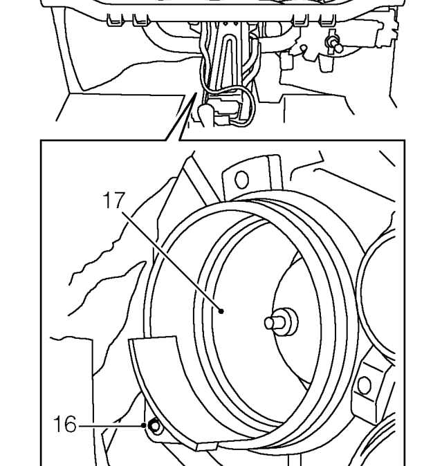 Remove 2 nuts securing heater unit to crossmember.