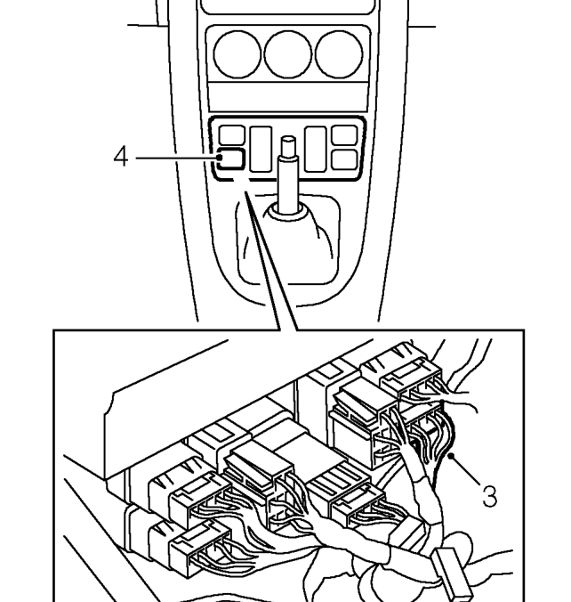 Control switch - up to 2000my – Release switch panel from centre console.